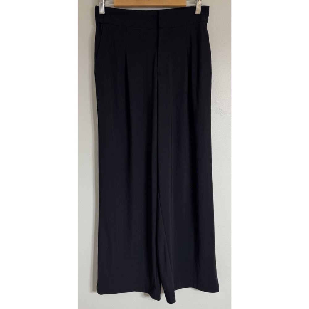 Athleta Pinnacle High Rise Trouser Pants Wide Leg Women’s Size 6 Black Pockets - Picture 3 of 12